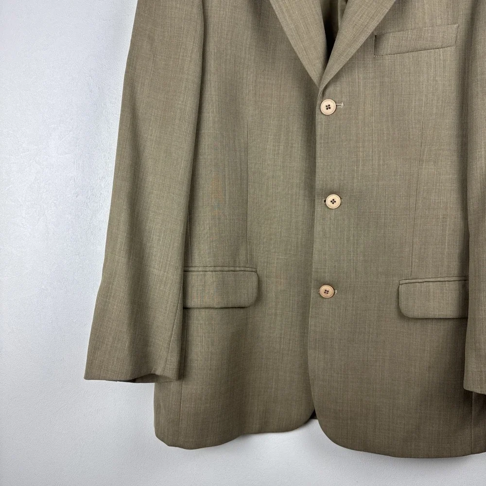 Bachrach Blazer Men's 40R Tan Beige 100%‎ Wool Sports  Made Coat In Italy Jacket